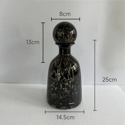 Modern leopard texture glass vase black & white dining room decanter