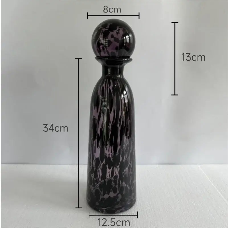 Modern leopard texture glass vase black & white dining room decanter