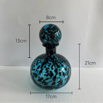 Modern leopard texture glass vase black & white dining room decanter