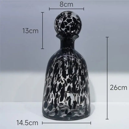 Modern leopard texture glass vase black & white dining room decanter