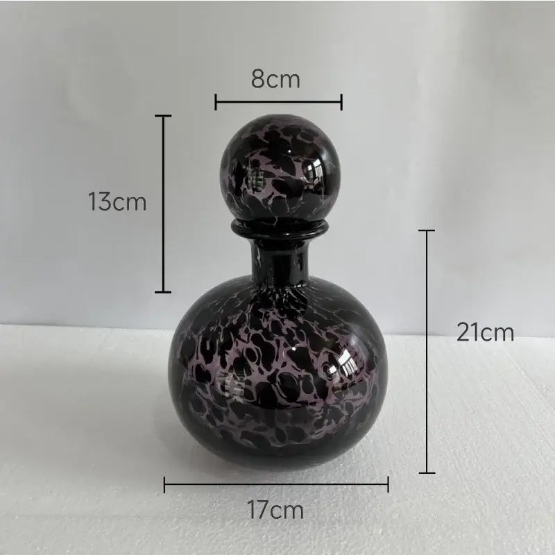 Modern leopard texture glass vase black & white dining room decanter