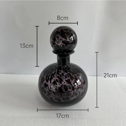 Modern leopard texture glass vase black & white dining room decanter