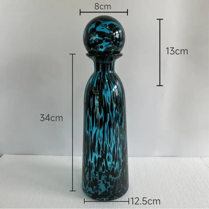 Modern leopard texture glass vase black & white dining room decanter