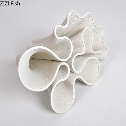 Modern light blue bud shape ceramic vase living room coral decor