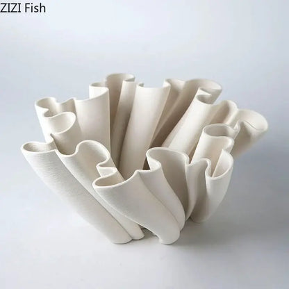 Modern light blue bud shape ceramic vase living room coral decor