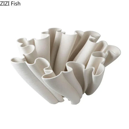 Modern light blue bud shape ceramic vase living room coral decor