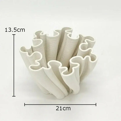Modern light blue bud shape ceramic vase living room coral decor