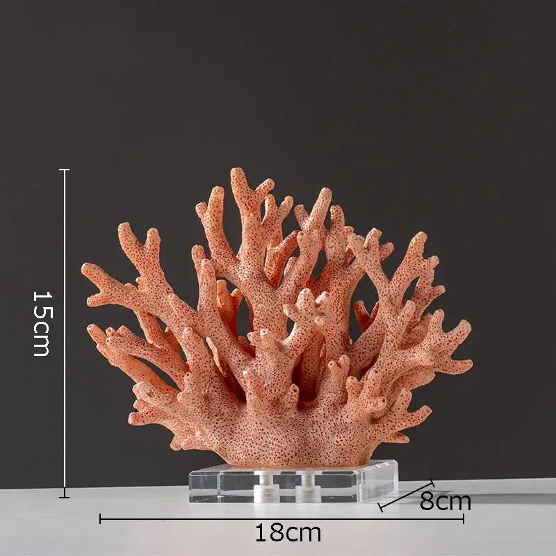 Modern light blue coral resin statue living room decoration