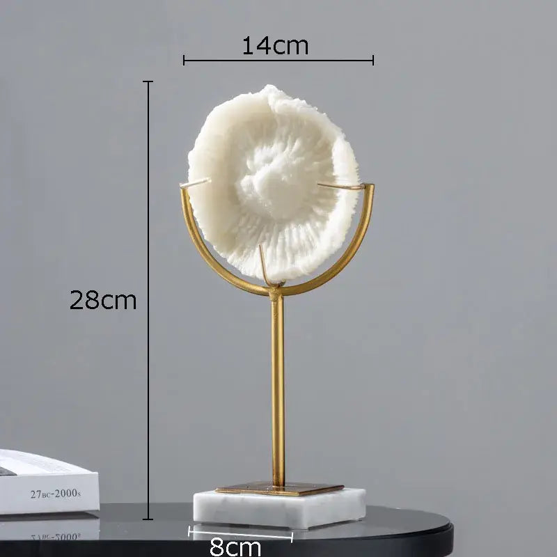Modern light blue coral resin statue living room decoration