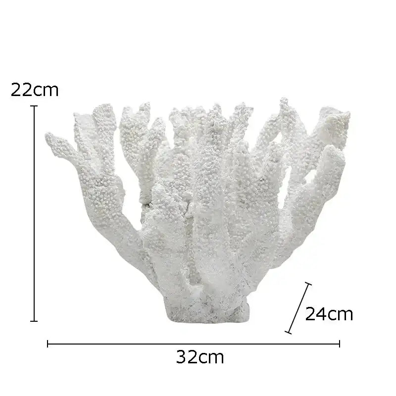 Modern light blue coral resin statue living room decoration
