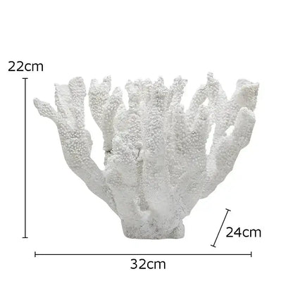 Modern light blue coral resin statue living room decoration