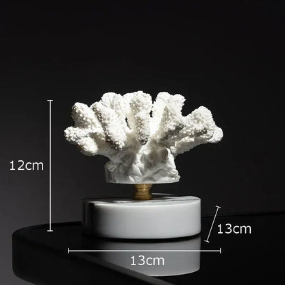 Modern light blue coral resin statue living room decoration