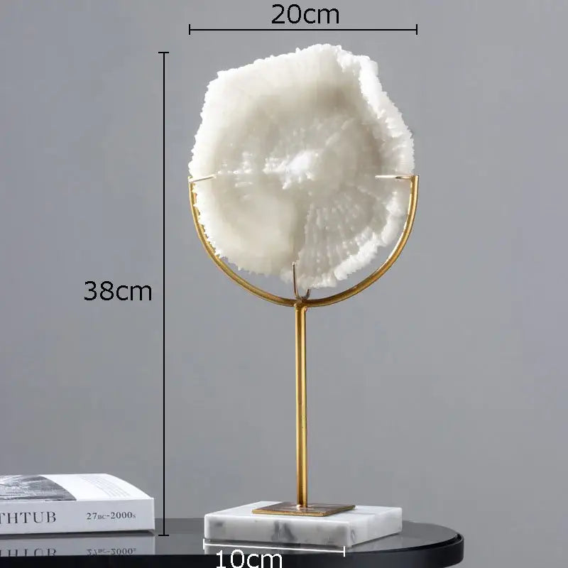 Modern light blue coral resin statue living room decoration