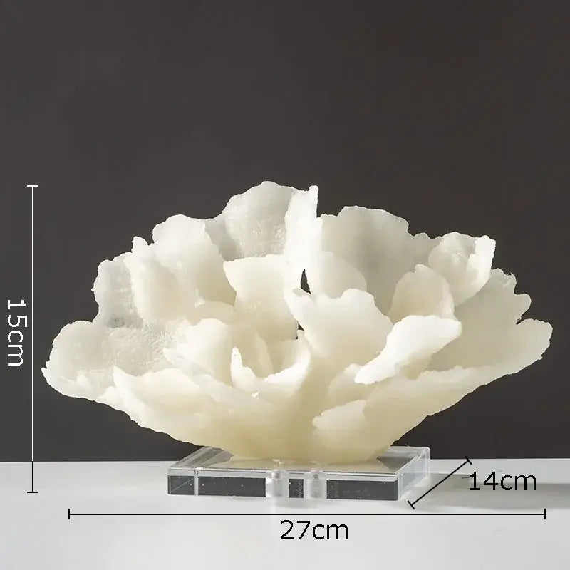 Modern light blue coral resin statue living room decoration