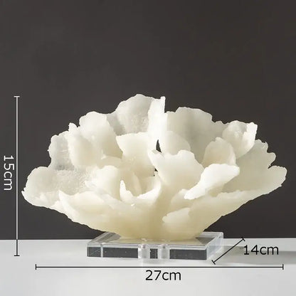 Modern light blue coral resin statue living room decoration