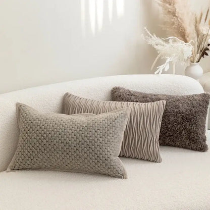 Modern light grey coffee texture cushion covers living room decor