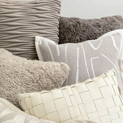 Modern light grey coffee texture cushion covers living room decor