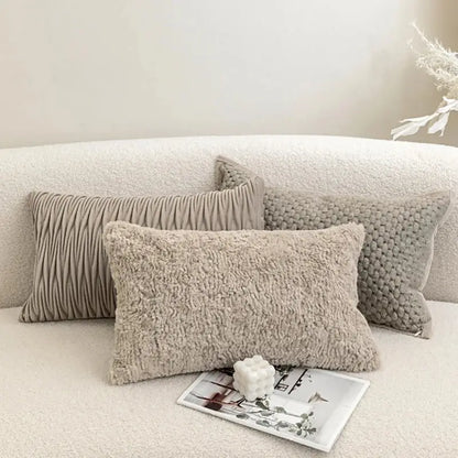 Modern light grey coffee texture cushion covers living room decor