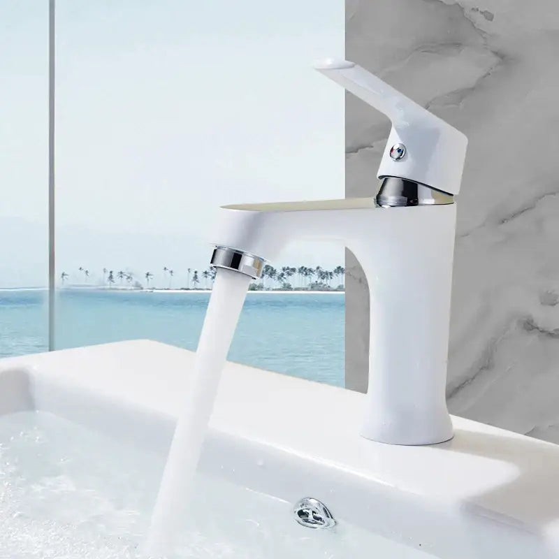 Modern lime green & chrome basin brass faucet bathroom mixer tap