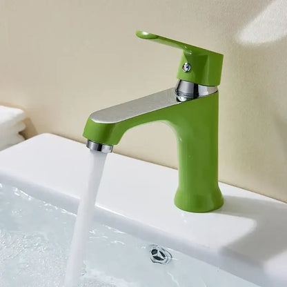 Modern lime green & chrome basin brass faucet bathroom mixer tap