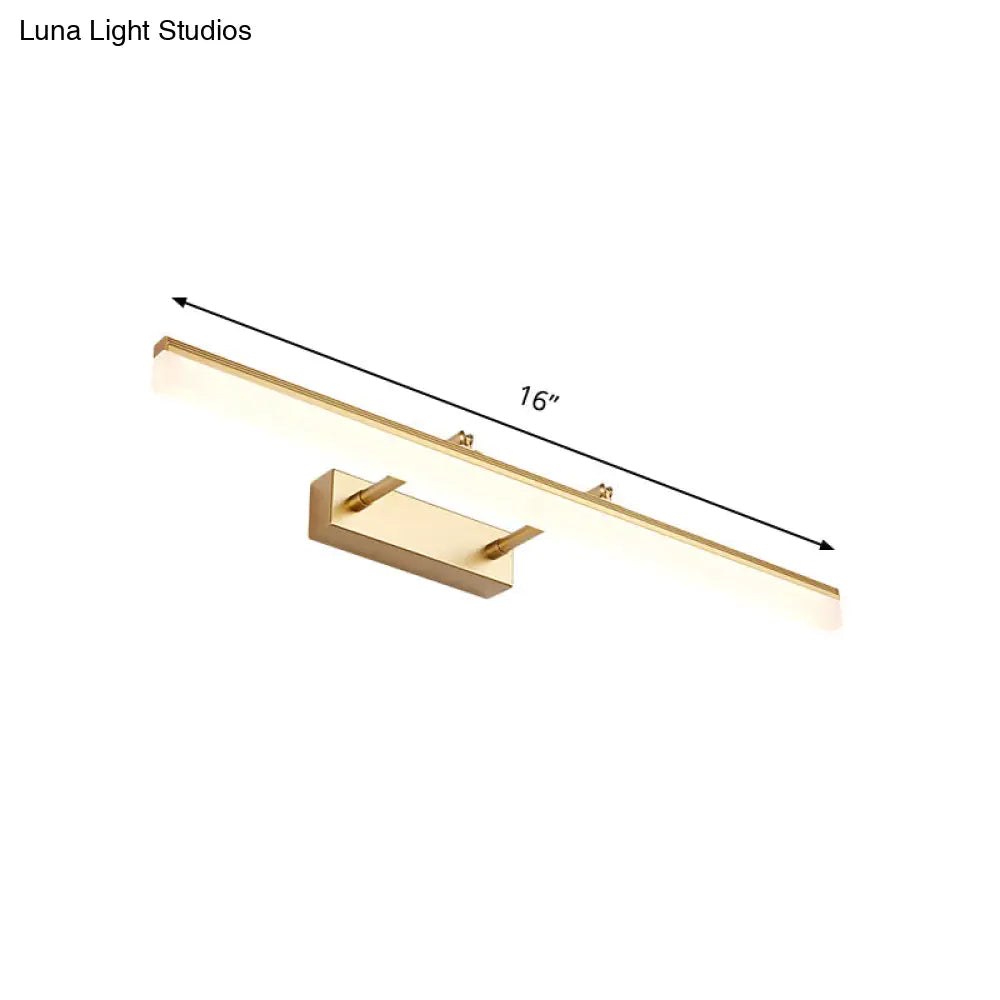 DecorBites™ Modern Linear Acrylic Vanity Lamp: 16"/19.5" LED Gold Wall Lighting Fixture