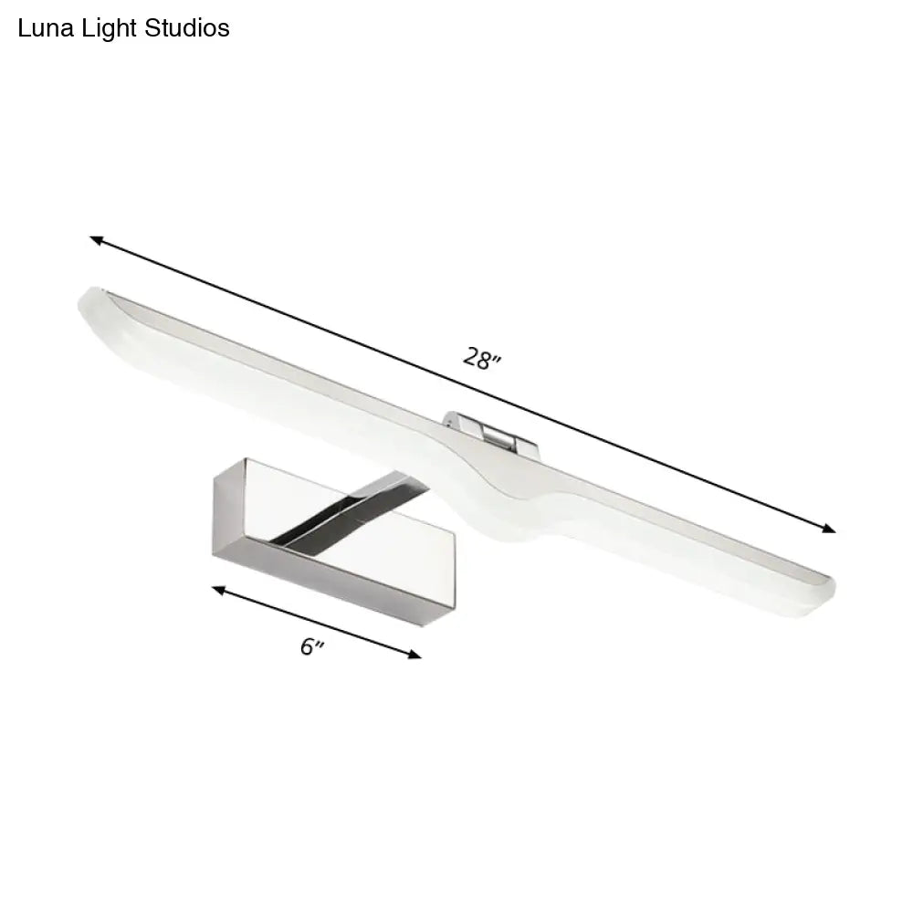 DecorBites™ Modern Linear Acrylic Vanity Light Fixture - LED Nickel Finish Wall Sconce Lamp in Warm/White Light (16.5"/20.5" W)