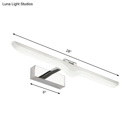 DecorBites™ Modern Linear Acrylic Vanity Light Fixture - LED Nickel Finish Wall Sconce Lamp in Warm/White Light (16.5"/20.5" W)