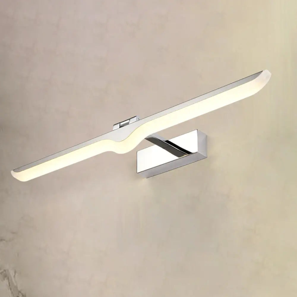 DecorBites™ Modern Linear Acrylic Vanity Light Fixture - LED Nickel Finish Wall Sconce Lamp in Warm/White Light (16.5"/20.5" W)