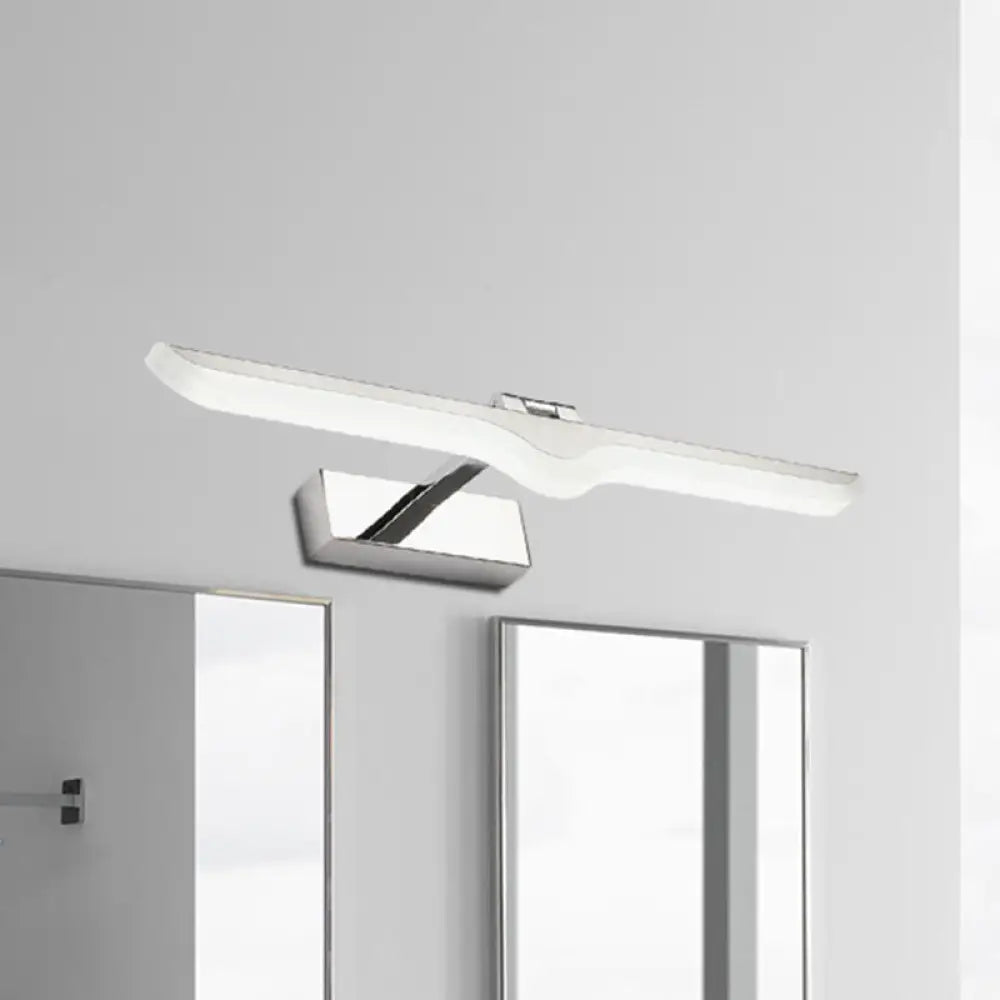 DecorBites™ Modern Linear Acrylic Vanity Light Fixture - LED Nickel Finish Wall Sconce Lamp in Warm/White Light (16.5"/20.5" W)