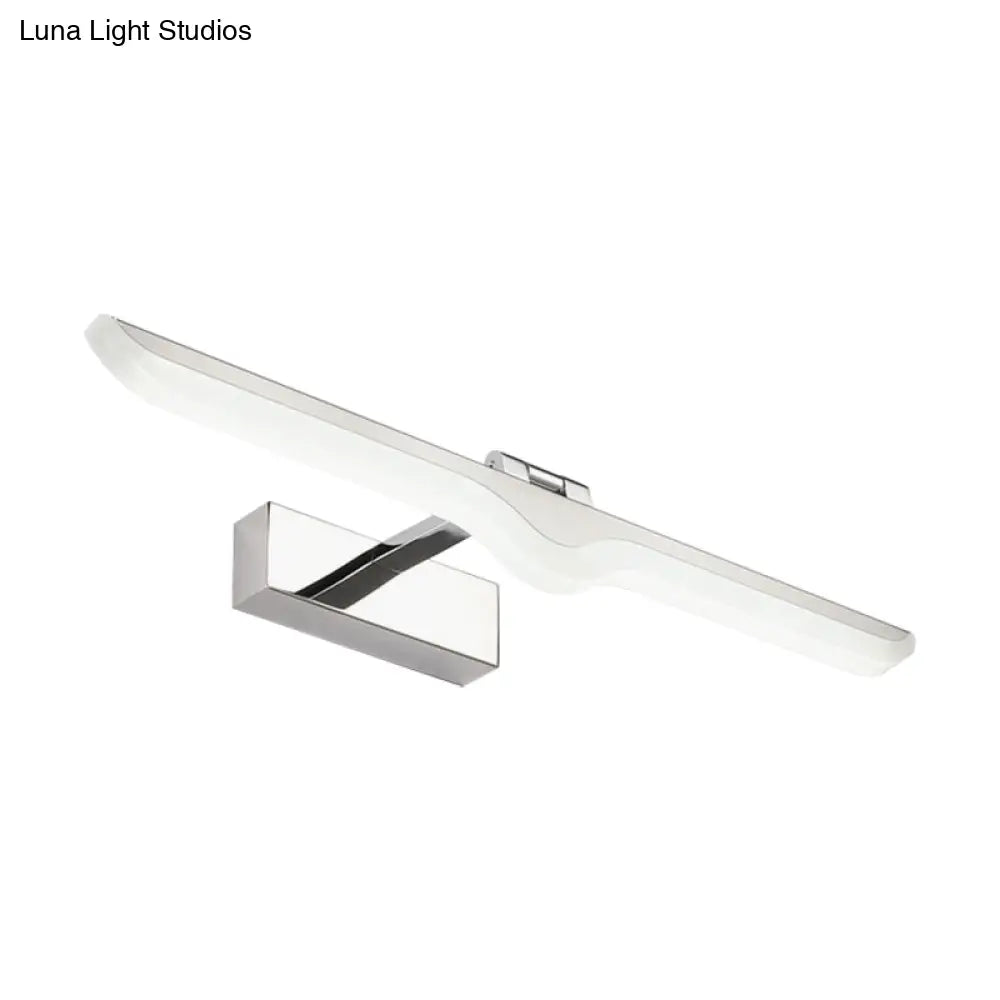 DecorBites™ Modern Linear Acrylic Vanity Light Fixture - LED Nickel Finish Wall Sconce Lamp in Warm/White Light (16.5"/20.5" W)