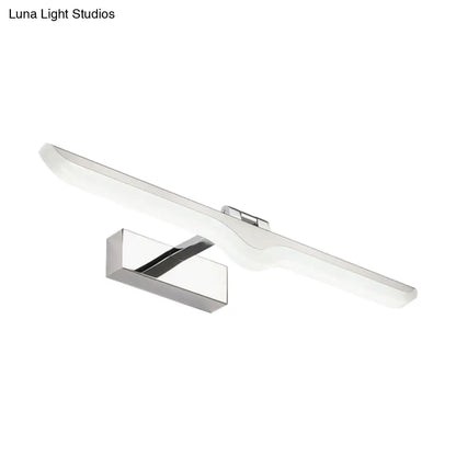 DecorBites™ Modern Linear Acrylic Vanity Light Fixture - LED Nickel Finish Wall Sconce Lamp in Warm/White Light (16.5"/20.5" W)
