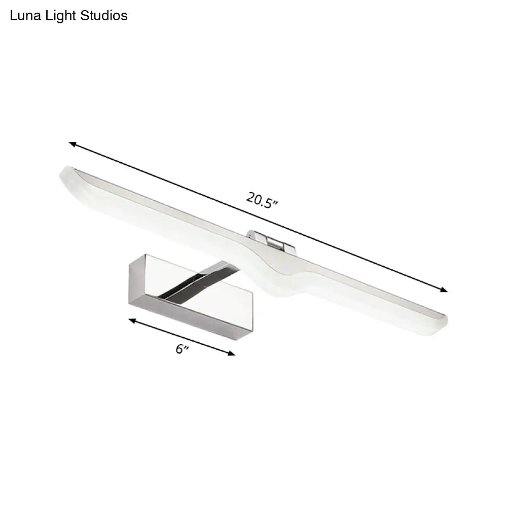 DecorBites™ Modern Linear Acrylic Vanity Light Fixture - LED Nickel Finish Wall Sconce Lamp in Warm/White Light (16.5"/20.5" W)