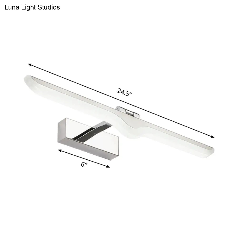 DecorBites™ Modern Linear Acrylic Vanity Light Fixture - LED Nickel Finish Wall Sconce Lamp in Warm/White Light (16.5"/20.5" W)