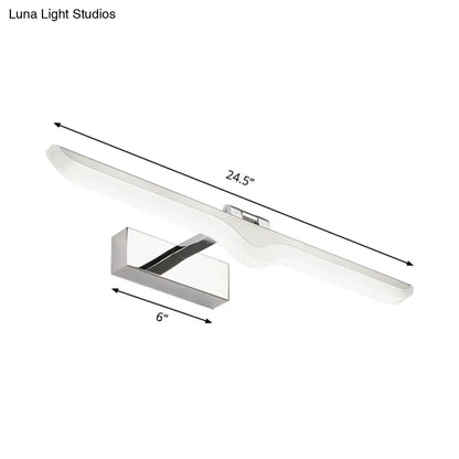 DecorBites™ Modern Linear Acrylic Vanity Light Fixture - LED Nickel Finish Wall Sconce Lamp in Warm/White Light (16.5"/20.5" W)