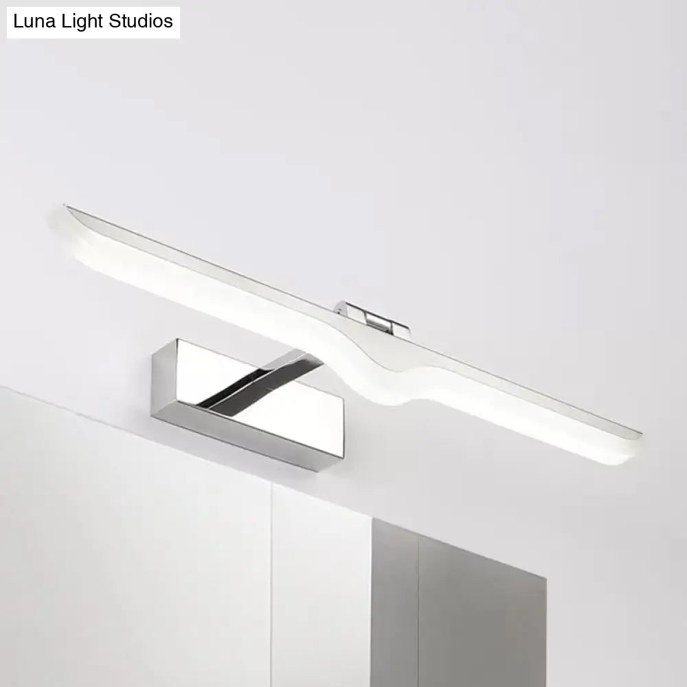 DecorBites™ Modern Linear Acrylic Vanity Light Fixture - LED Nickel Finish Wall Sconce Lamp in Warm/White Light (16.5"/20.5" W)