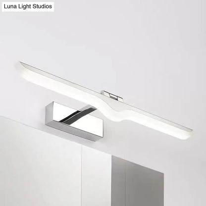 DecorBites™ Modern Linear Acrylic Vanity Light Fixture - LED Nickel Finish Wall Sconce Lamp in Warm/White Light (16.5"/20.5" W)