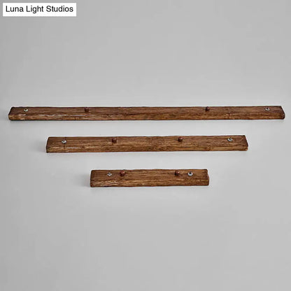 Modern linear brown wood island pendant – kitchen dining room light