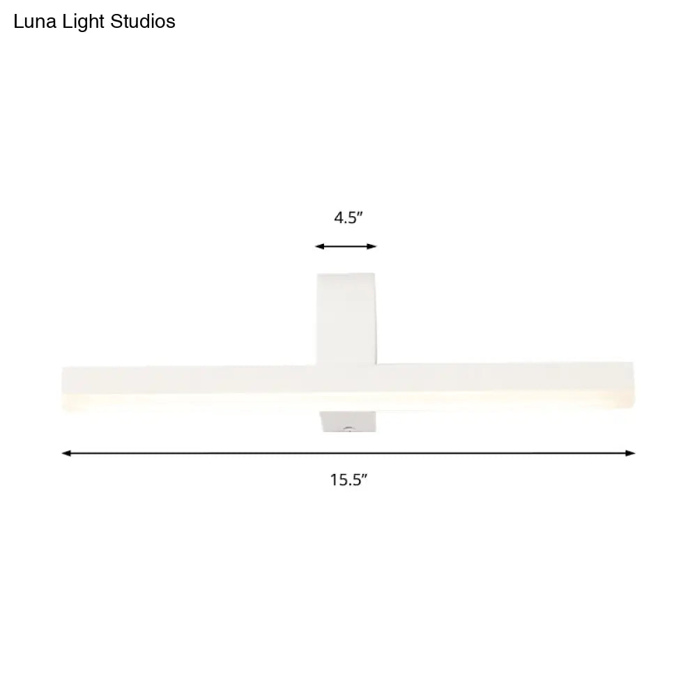 DecorBites™ Modern Linear LED Vanity Light - White/Black Metal Wall Mount in Natural Light, 16"/19.5"/23.5" Wide