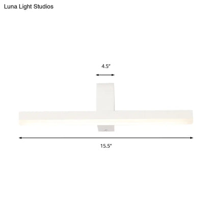 DecorBites™ Modern Linear LED Vanity Light - White/Black Metal Wall Mount in Natural Light, 16"/19.5"/23.5" Wide