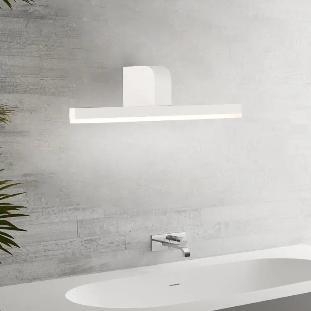 DecorBites™ Modern Linear LED Vanity Light - White/Black Metal Wall Mount in Natural Light, 16"/19.5"/23.5" Wide