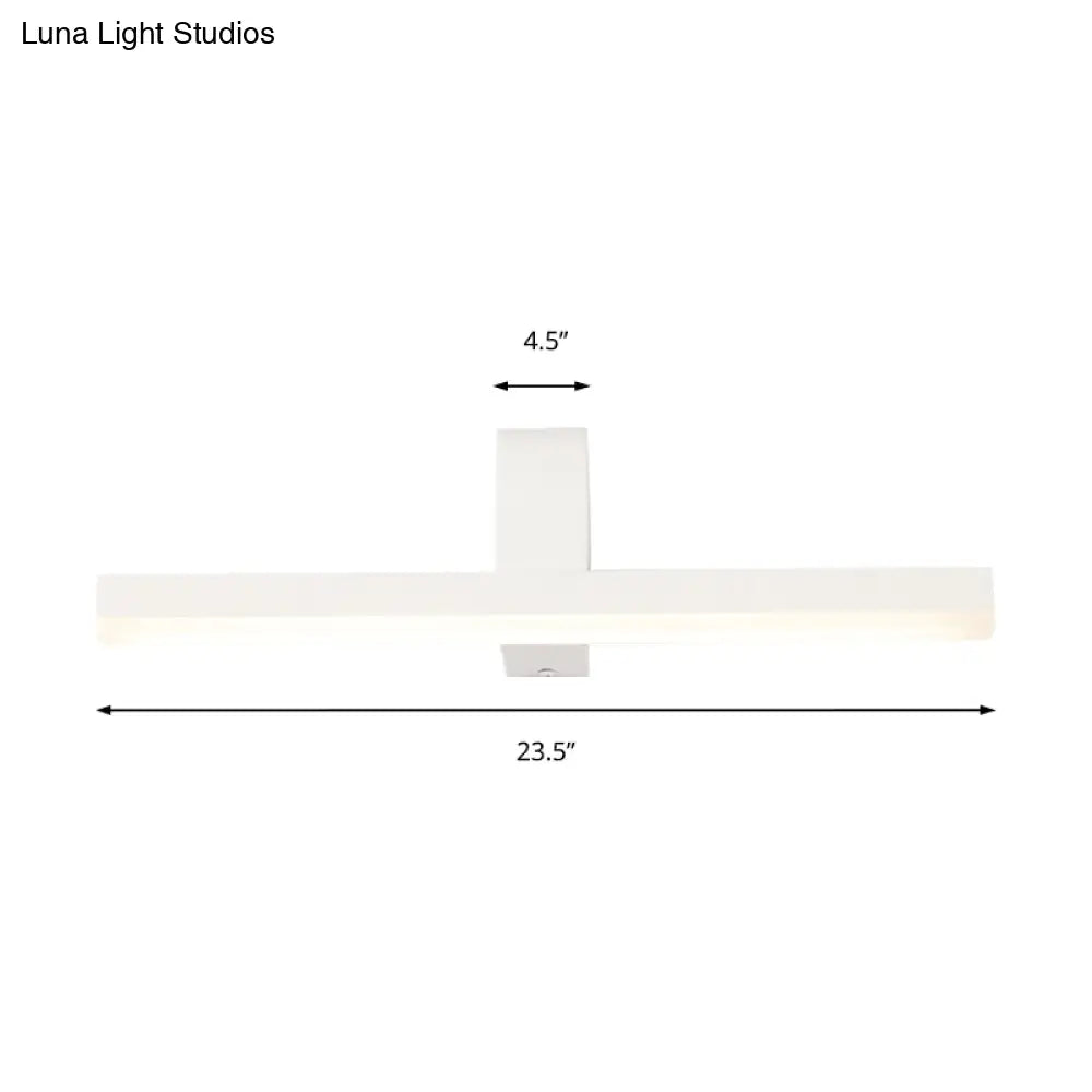 DecorBites™ Modern Linear LED Vanity Light - White/Black Metal Wall Mount in Natural Light, 16"/19.5"/23.5" Wide