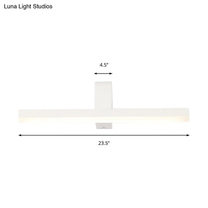 DecorBites™ Modern Linear LED Vanity Light - White/Black Metal Wall Mount in Natural Light, 16"/19.5"/23.5" Wide