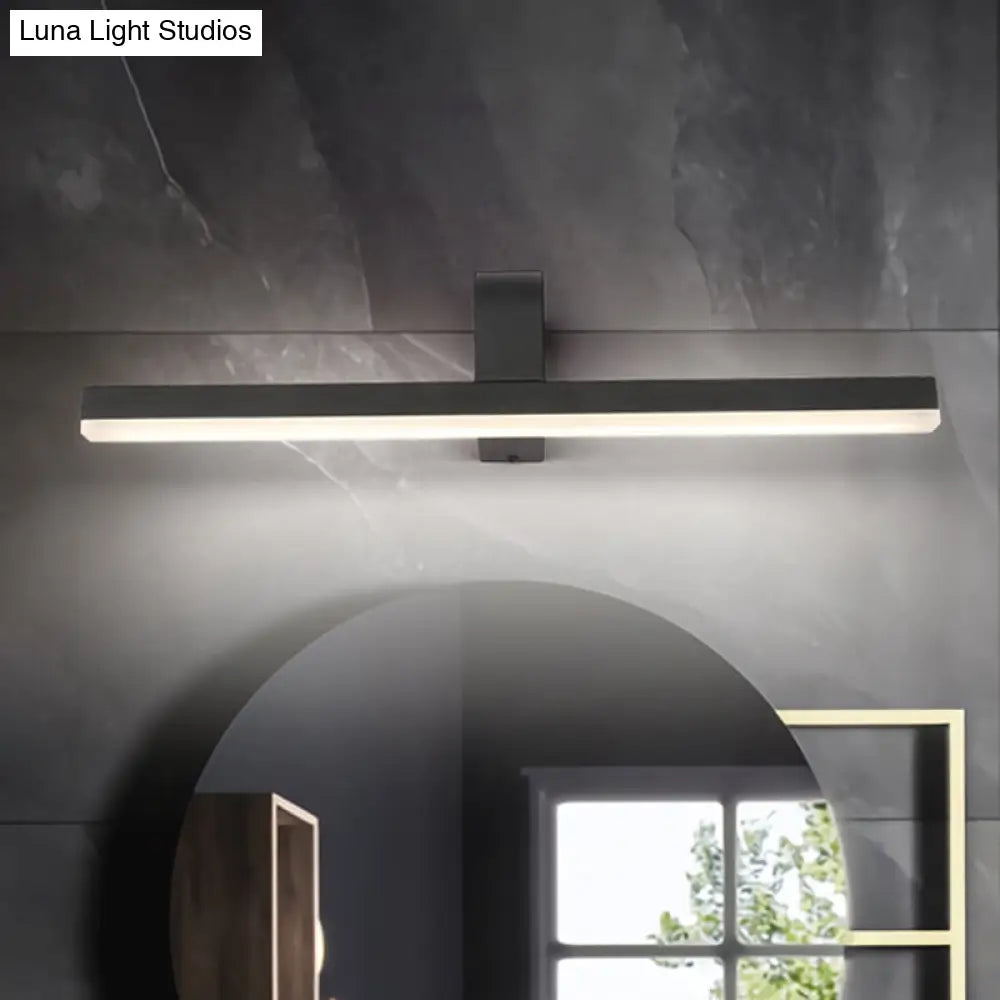 DecorBites™ Modern Linear LED Vanity Light - White/Black Metal Wall Mount in Natural Light, 16"/19.5"/23.5" Wide