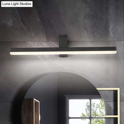 DecorBites™ Modern Linear LED Vanity Light - White/Black Metal Wall Mount in Natural Light, 16"/19.5"/23.5" Wide