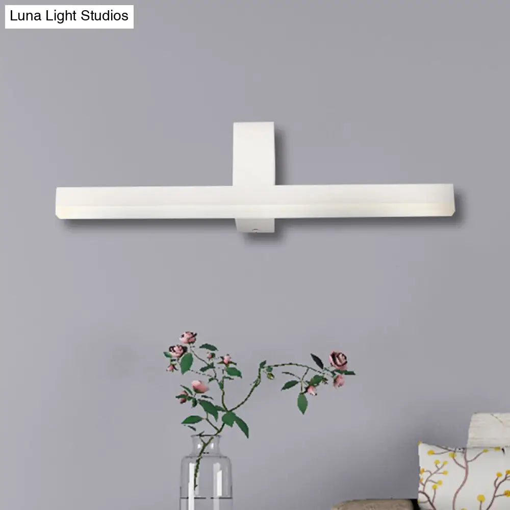 DecorBites™ Modern Linear LED Vanity Light - White/Black Metal Wall Mount in Natural Light, 16"/19.5"/23.5" Wide