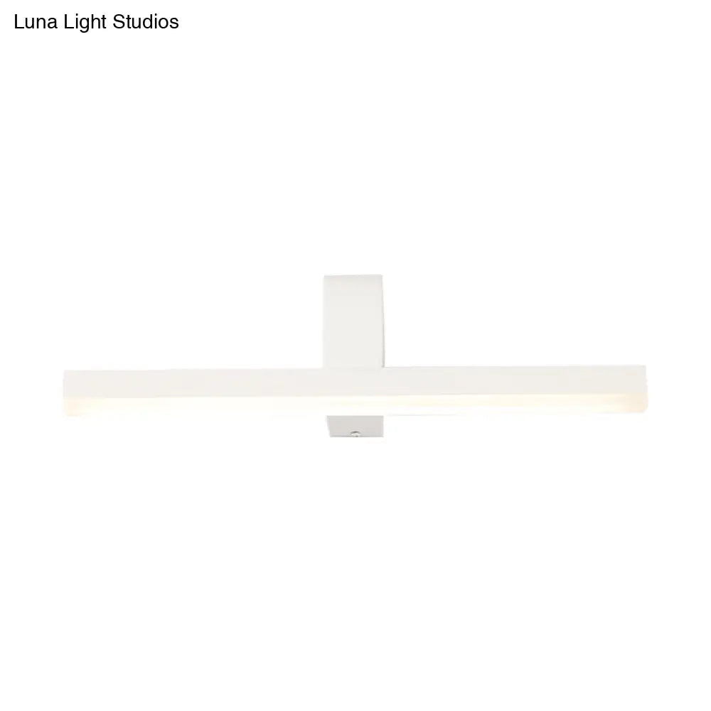 DecorBites™ Modern Linear LED Vanity Light - White/Black Metal Wall Mount in Natural Light, 16"/19.5"/23.5" Wide