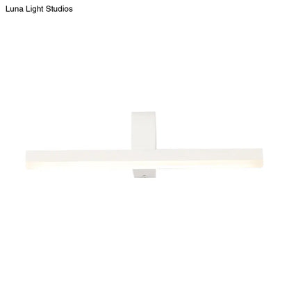 DecorBites™ Modern Linear LED Vanity Light - White/Black Metal Wall Mount in Natural Light, 16"/19.5"/23.5" Wide