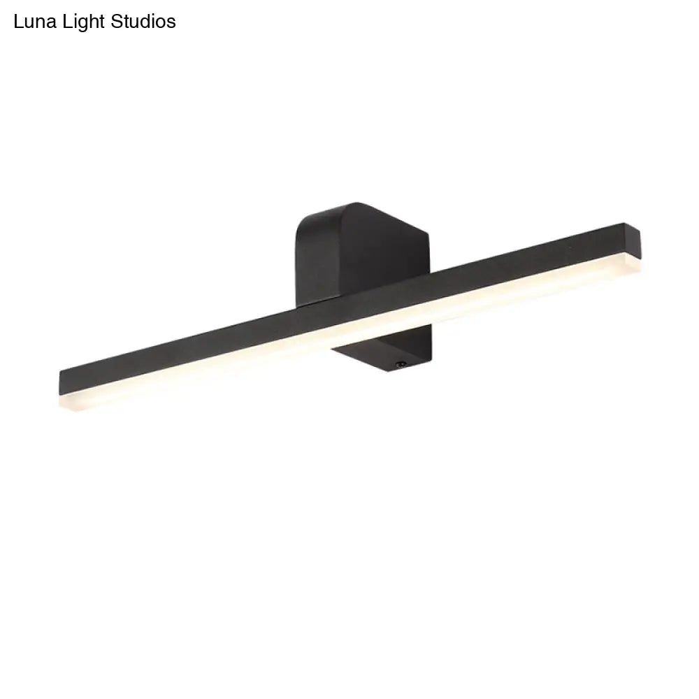 DecorBites™ Modern Linear LED Vanity Light - White/Black Metal Wall Mount in Natural Light, 16"/19.5"/23.5" Wide