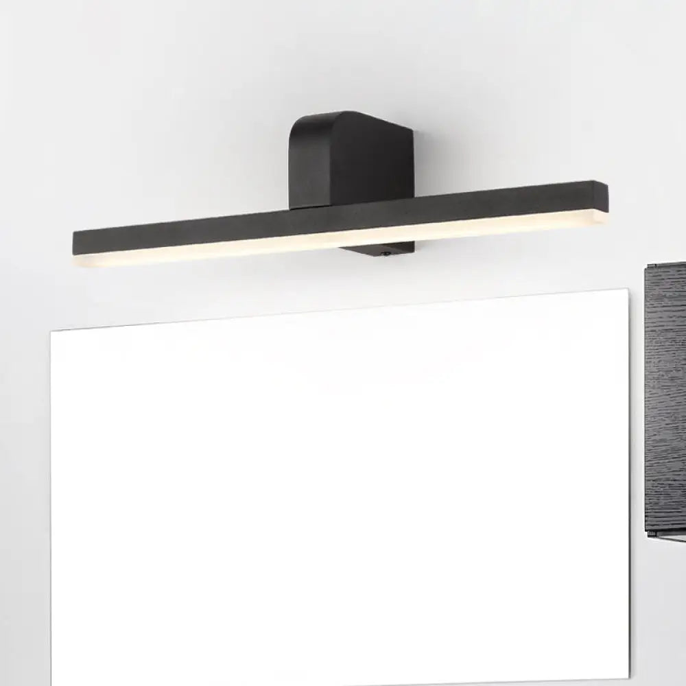 DecorBites™ Modern Linear LED Vanity Light - White/Black Metal Wall Mount in Natural Light, 16"/19.5"/23.5" Wide