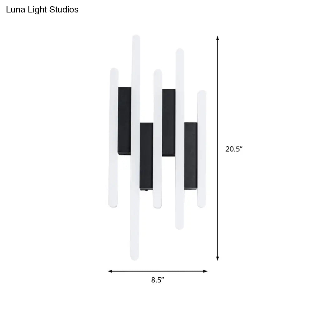 DecorBites™ Modern Linear LED Wall Sconce in Acrylic White - Wall Mounted Bedside Light in Warm/White Light, 12.5"/16.5"/20.5" H